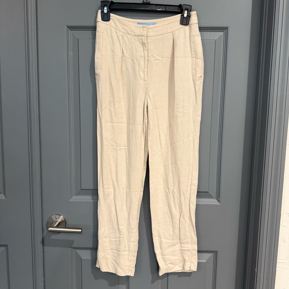 ANTONIO MELANI Beige Linen Trousers
